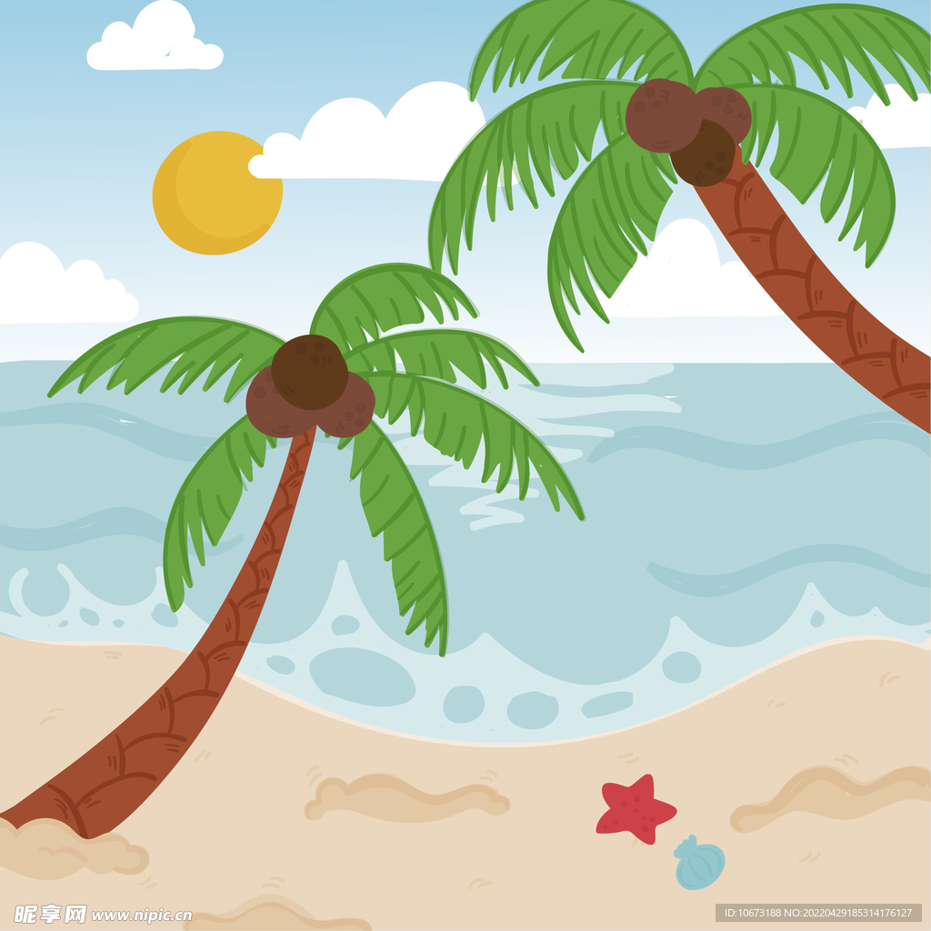 夏日沙滩背景
