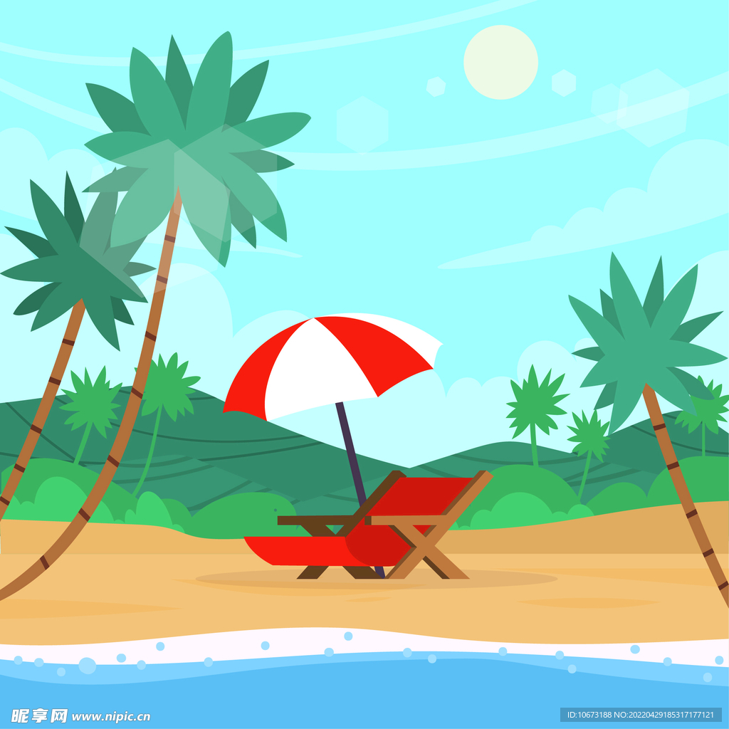 夏日沙滩背景