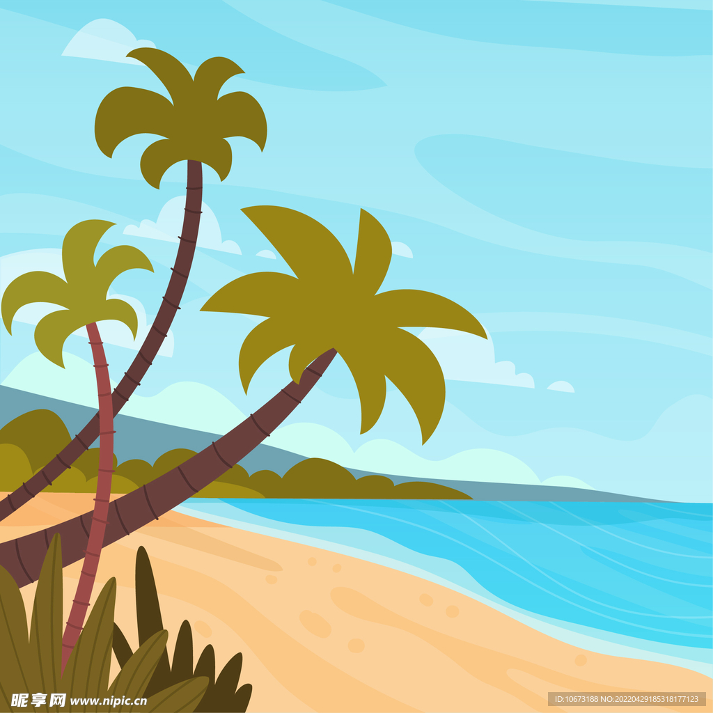 夏日沙滩背景