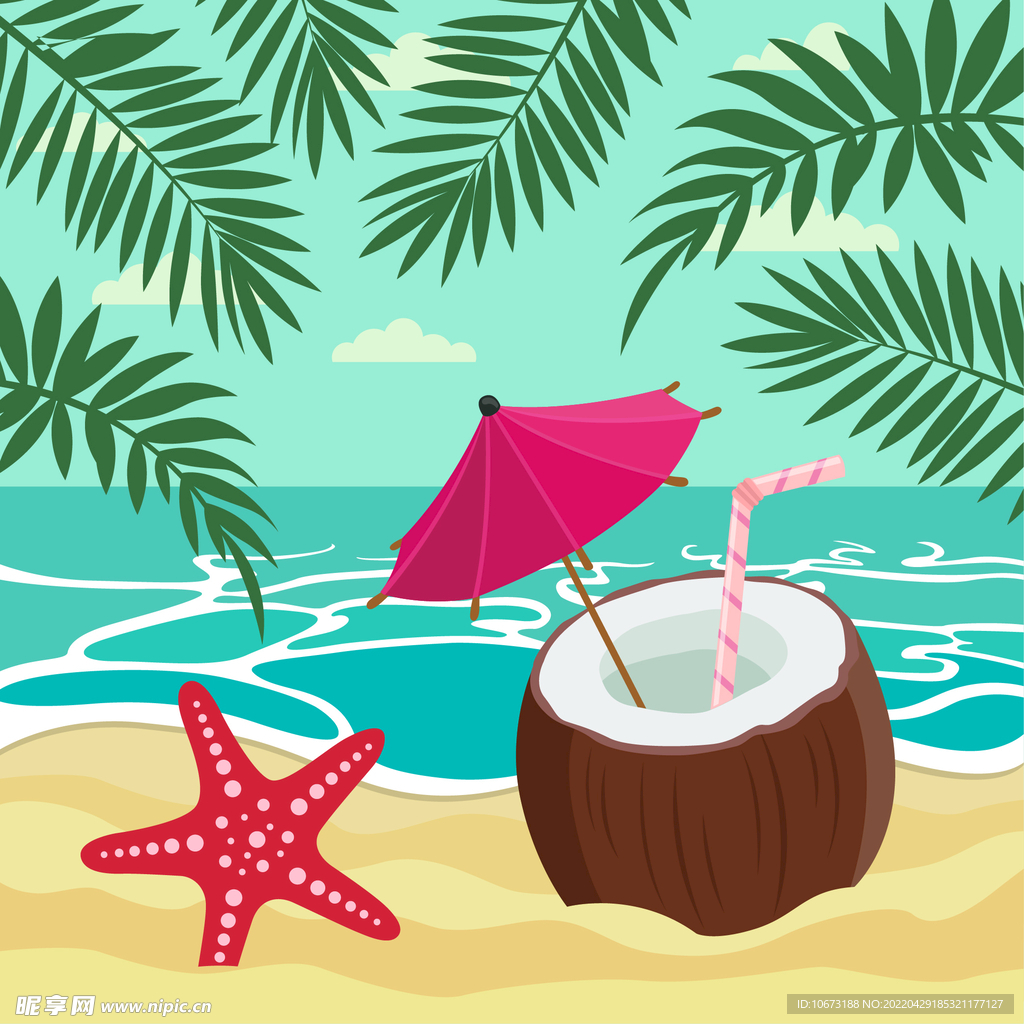 夏日沙滩背景