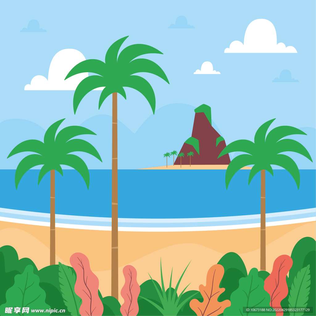 夏日沙滩背景
