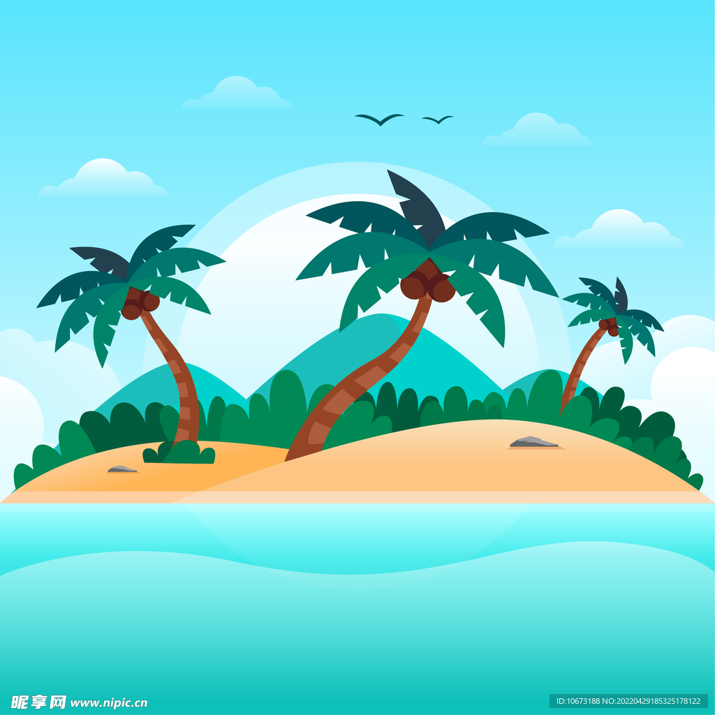 夏日沙滩背景