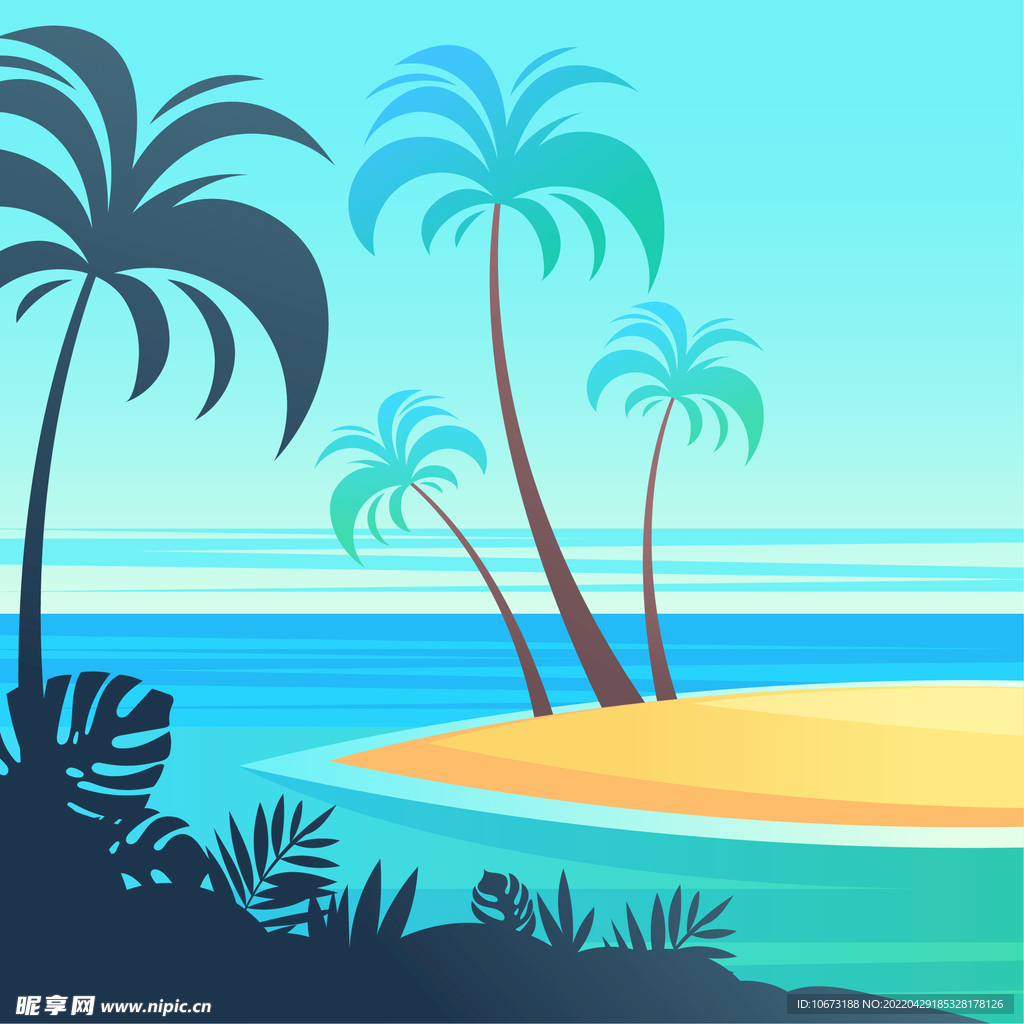 夏日沙滩背景