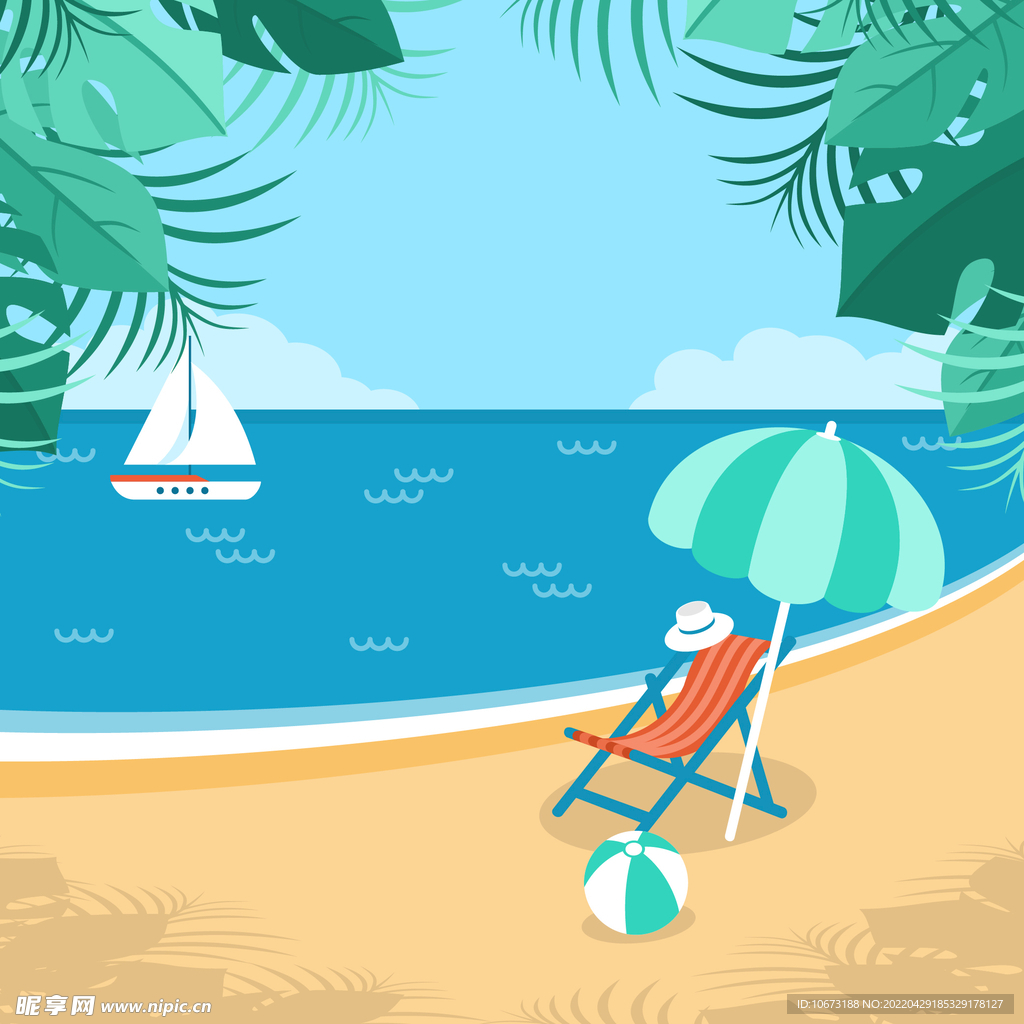 夏日沙滩背景