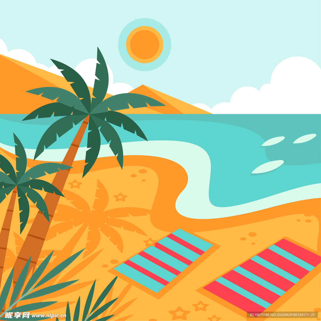 夏日沙滩背景