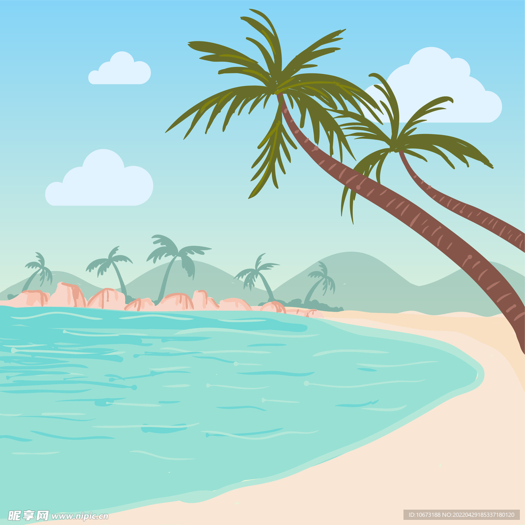 夏日沙滩背景