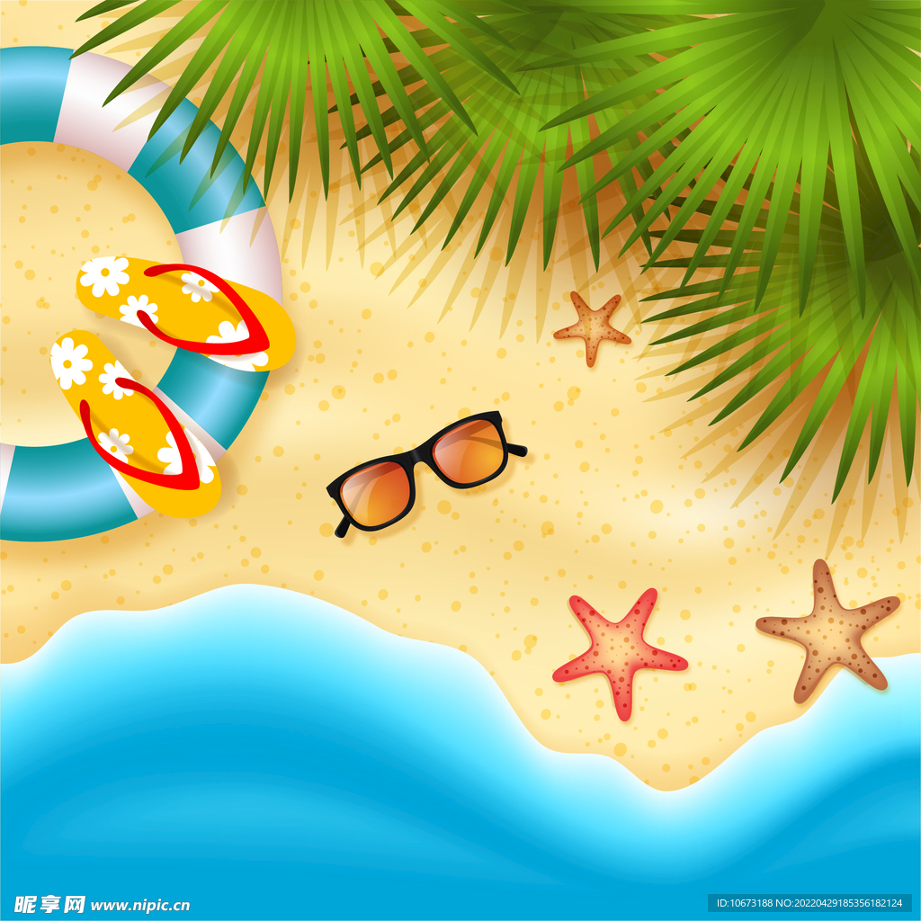 夏日沙滩背景 