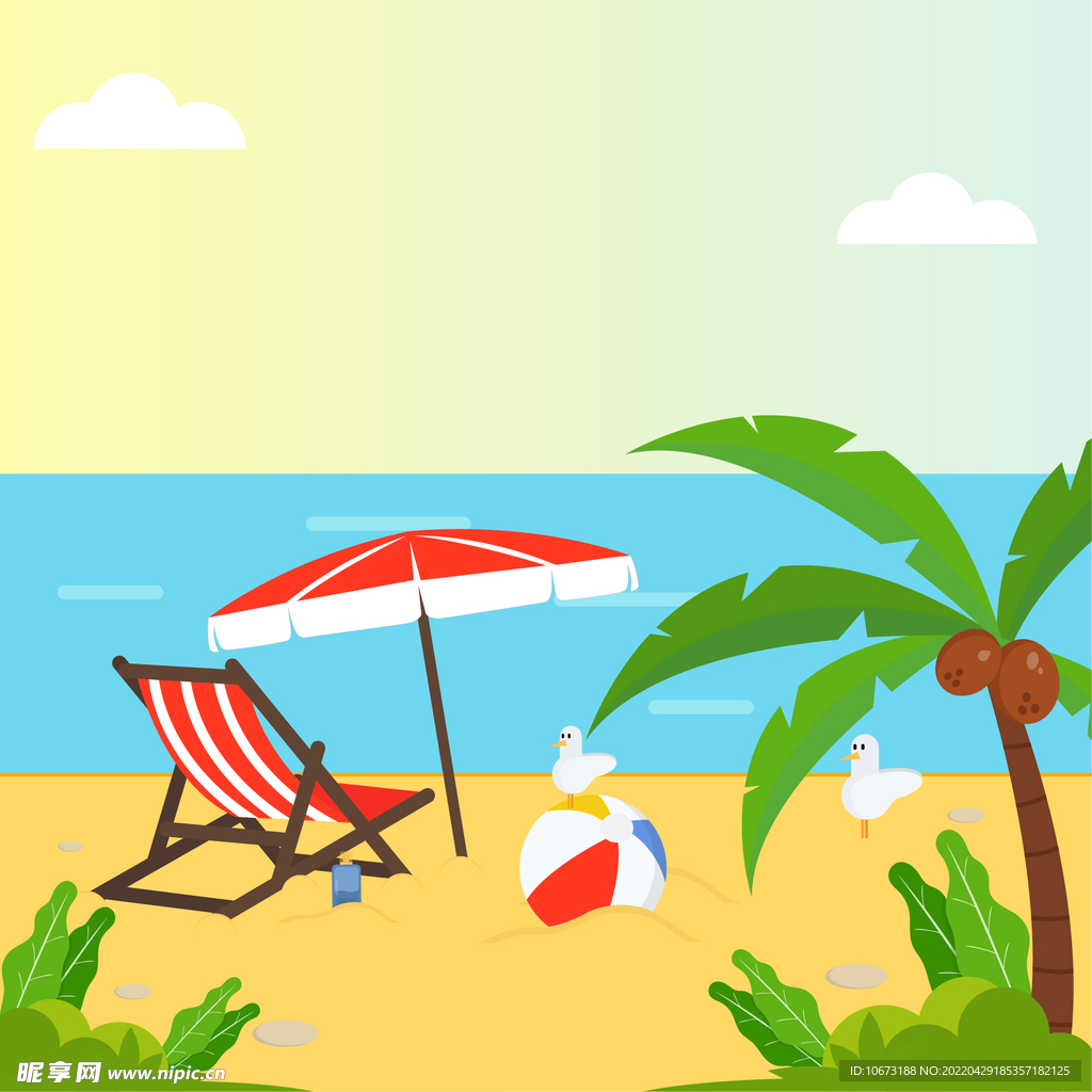 夏日沙滩背景