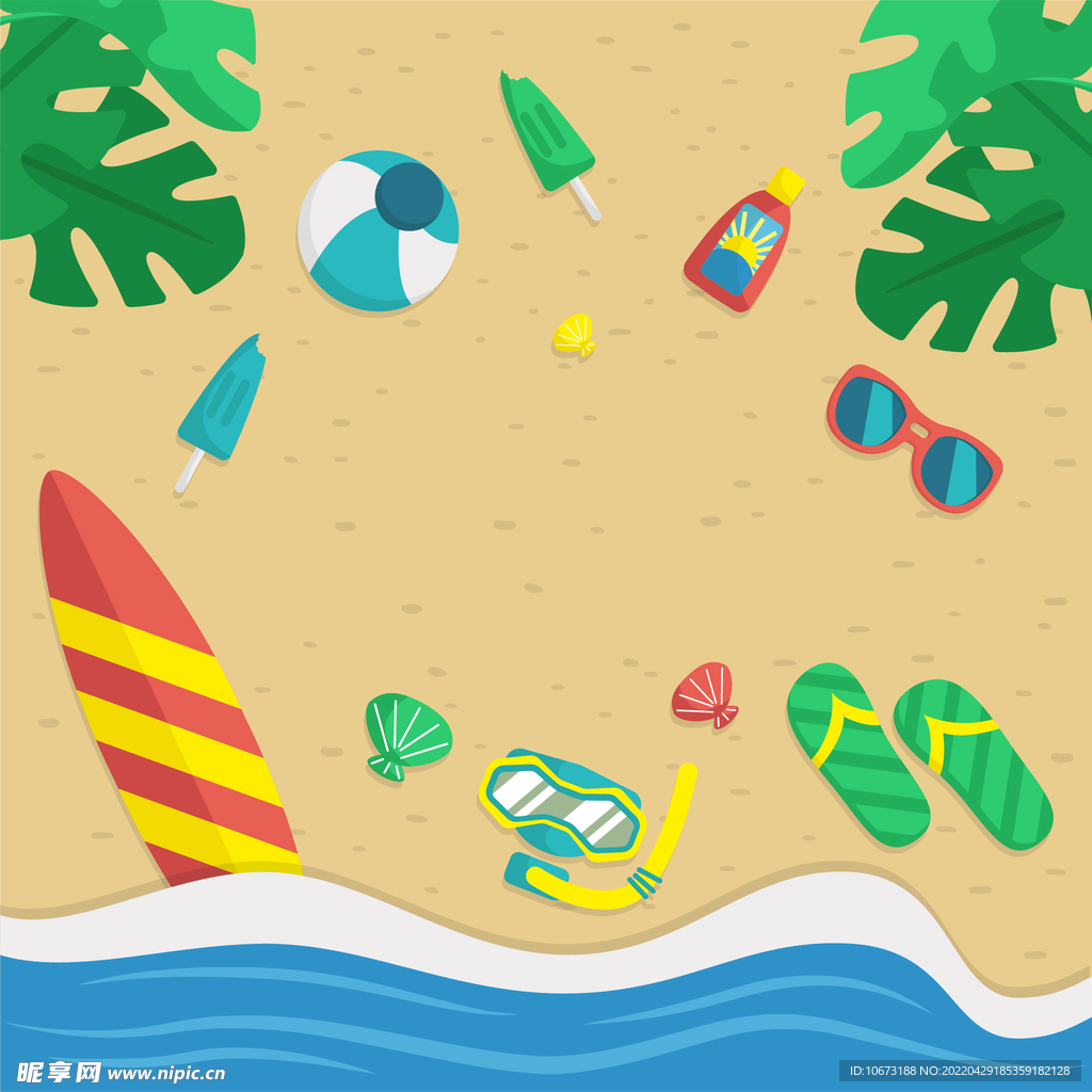 夏日沙滩背景