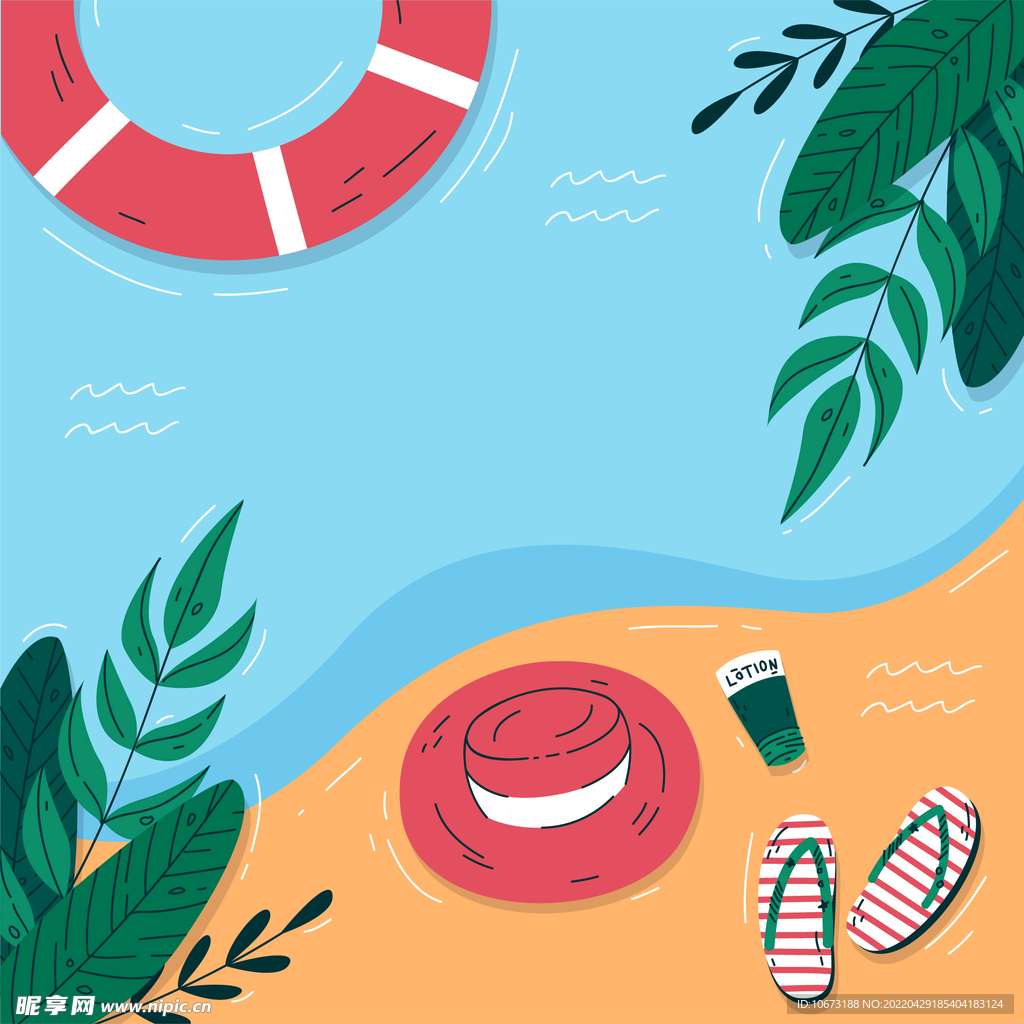 夏日沙滩背景 