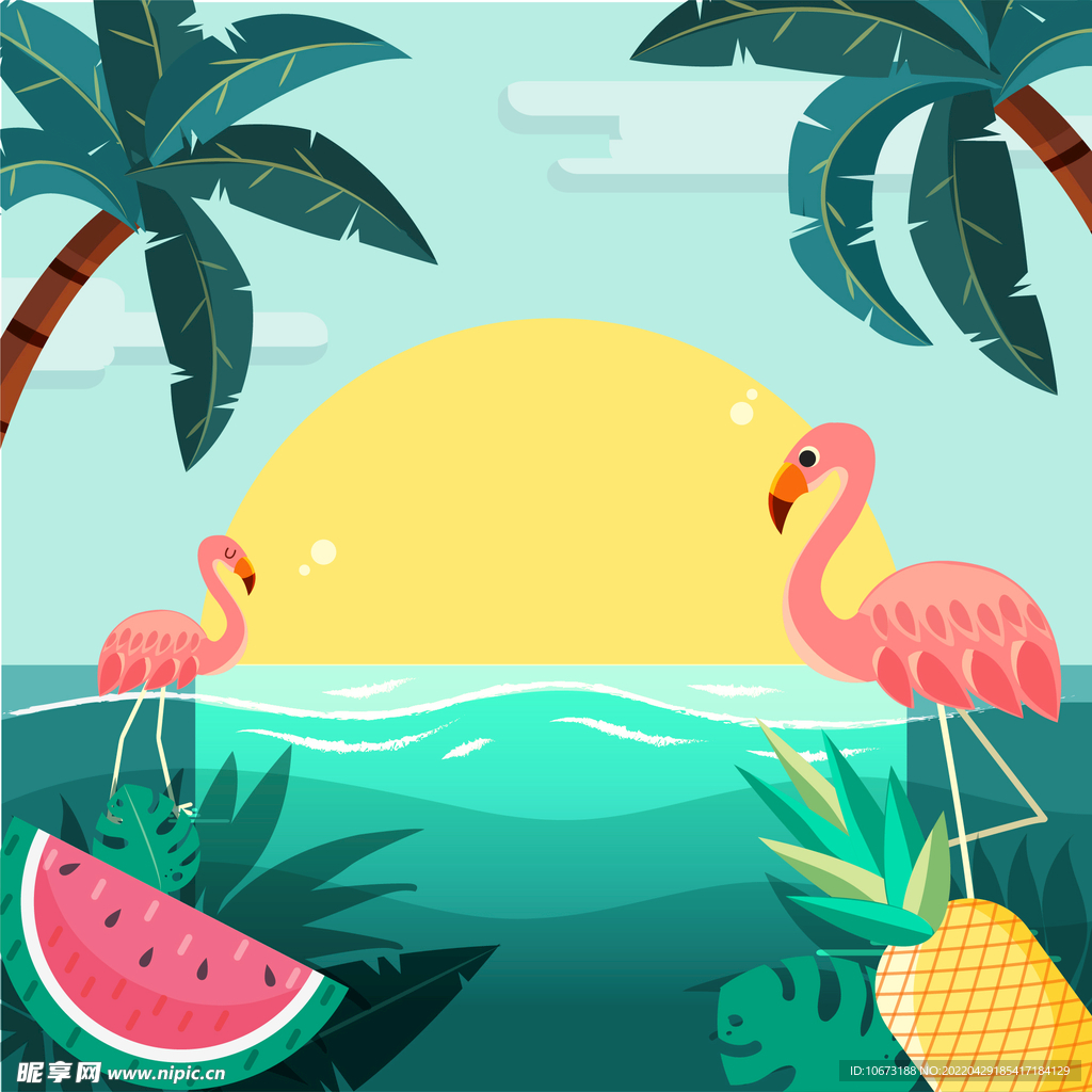 夏日沙滩背景