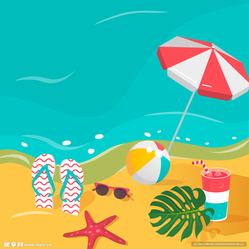 夏日沙滩背景