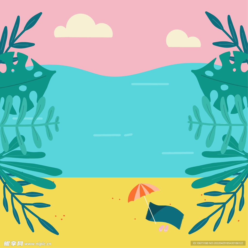 夏日沙滩背景 
