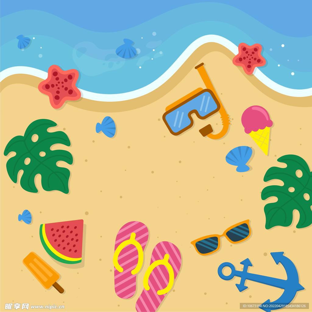 夏日沙滩背景