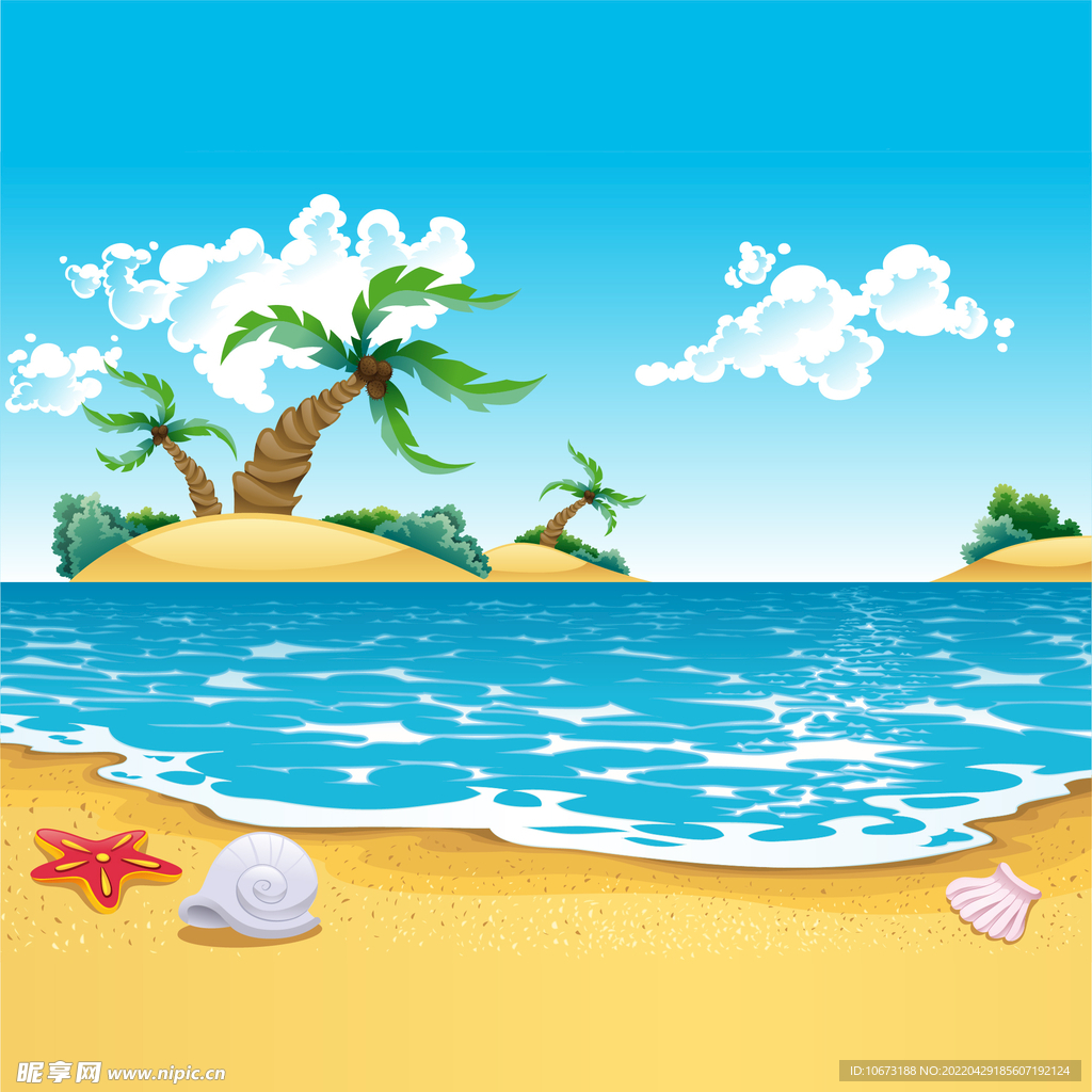 夏日沙滩背景 