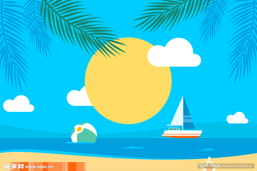 夏日沙滩背景