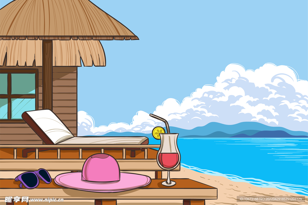 夏日沙滩背景