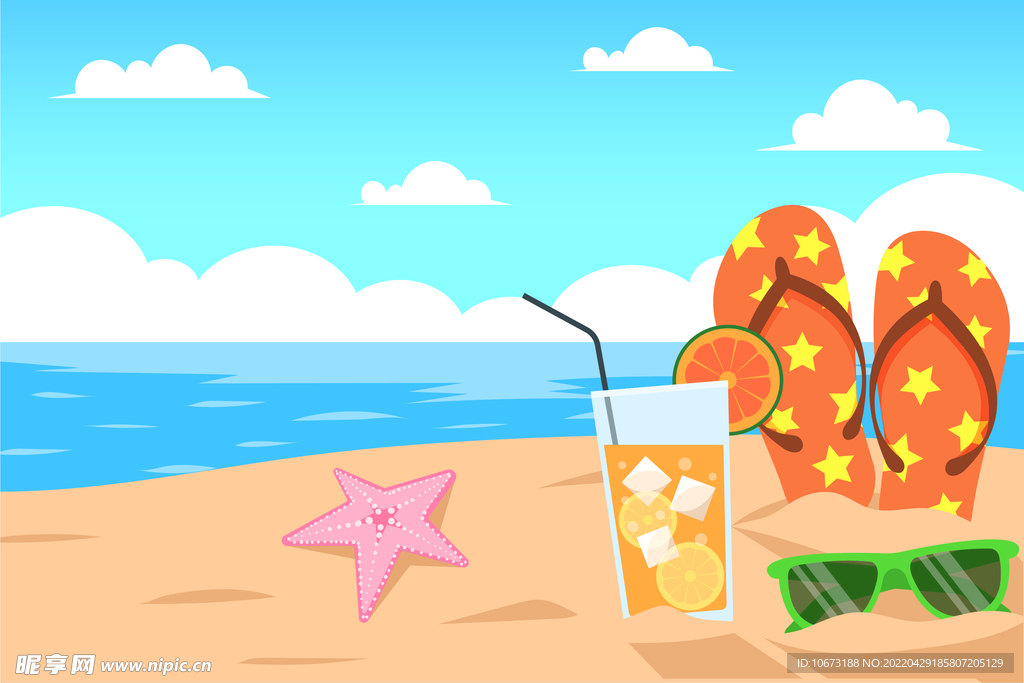 夏日沙滩背景