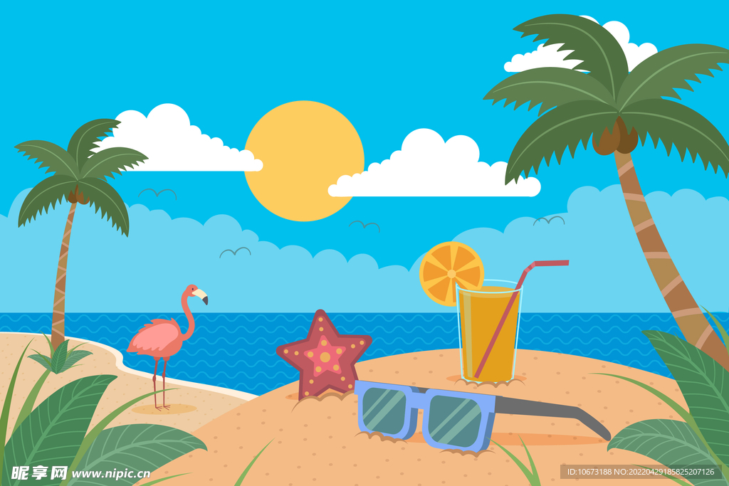 夏日沙滩背景