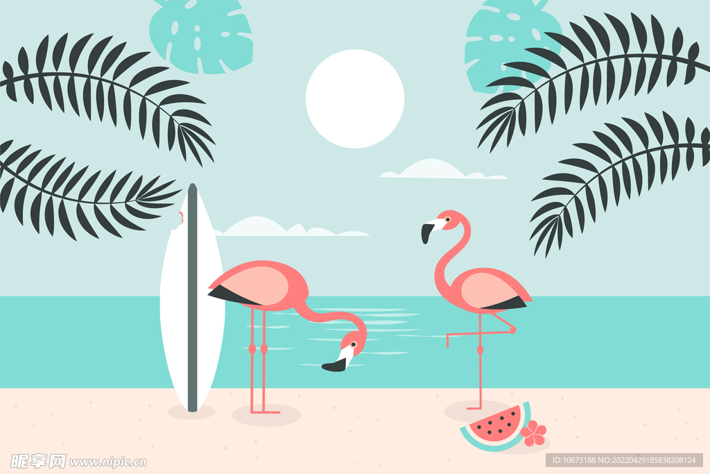 夏日沙滩背景