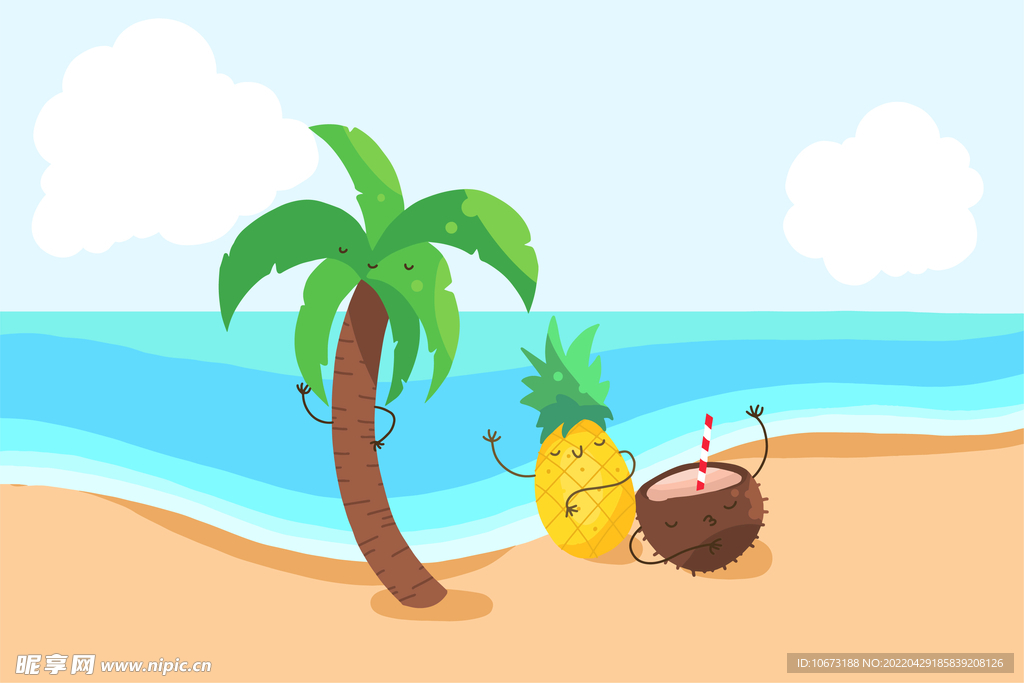 夏日沙滩背景