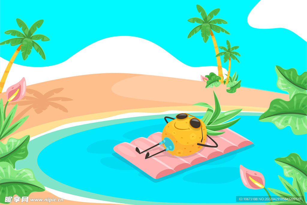 夏日沙滩背景