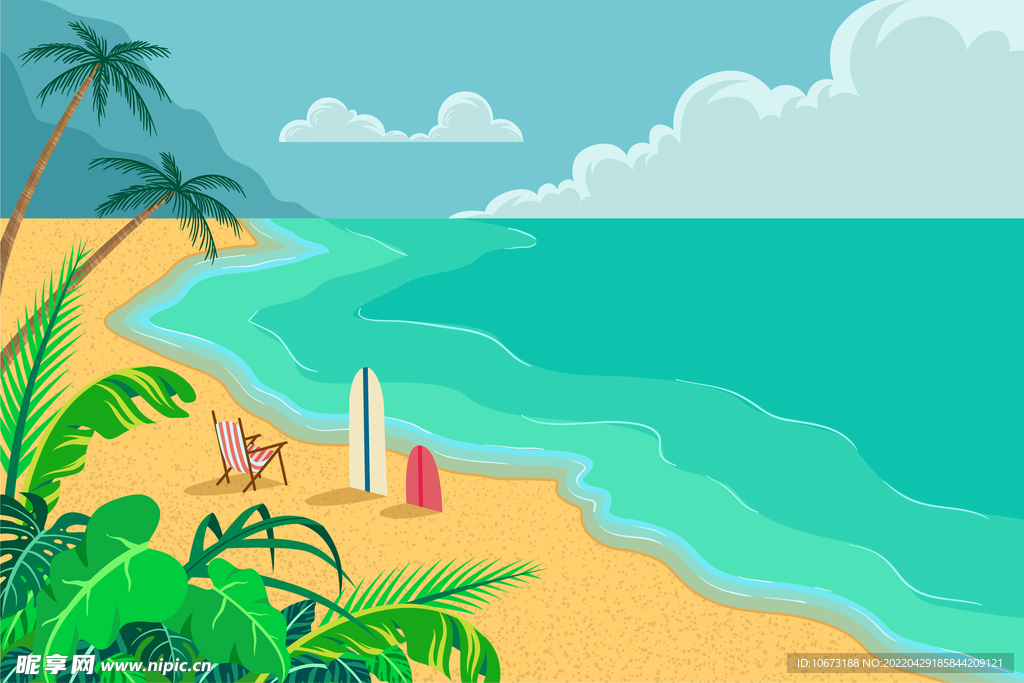 夏日沙滩背景