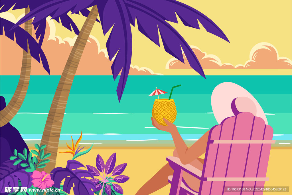 夏日沙滩背景