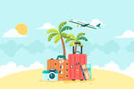夏日沙滩背景