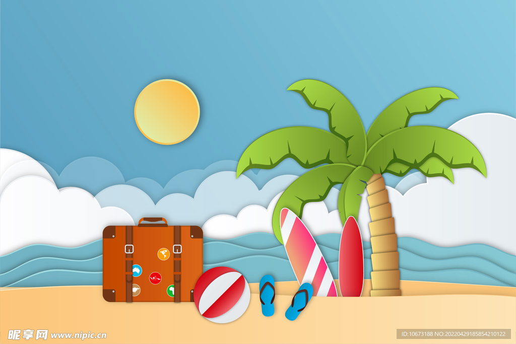 夏日沙滩背景