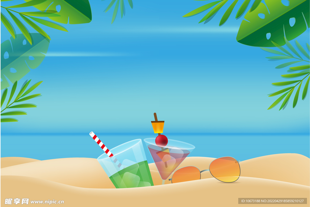 夏日沙滩背景