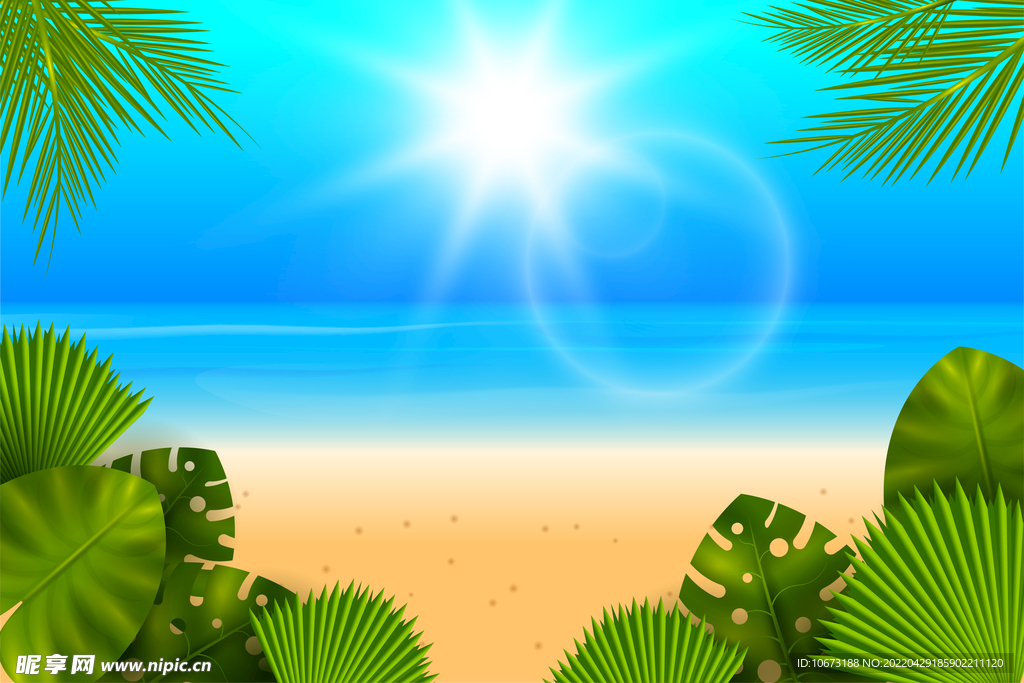 夏日沙滩背景
