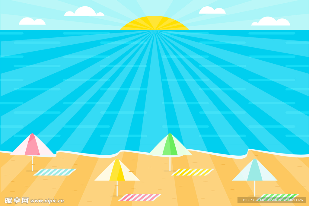 夏日沙滩背景