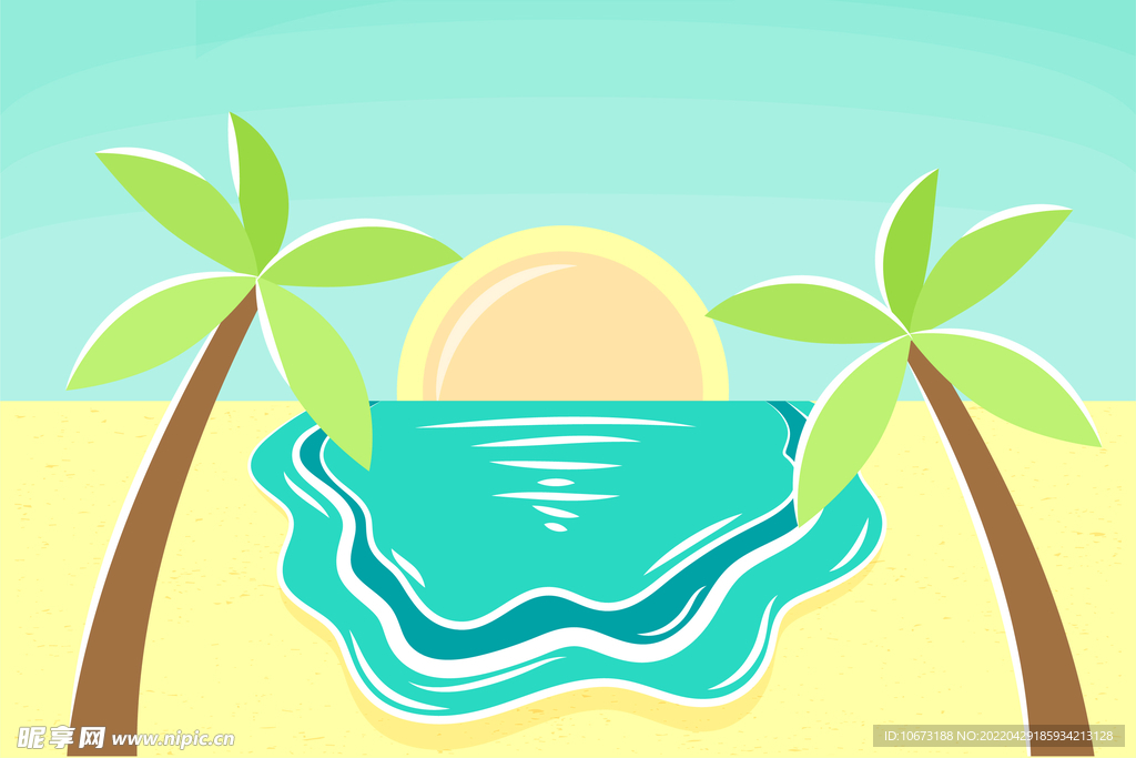 夏日沙滩背景