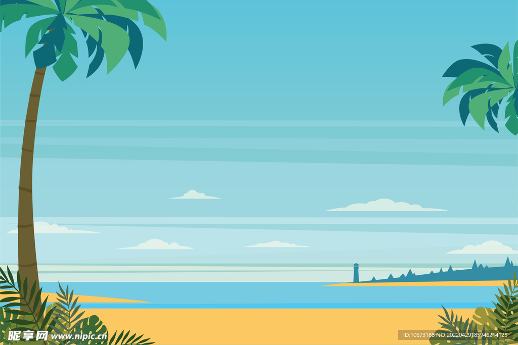 夏日沙滩背景