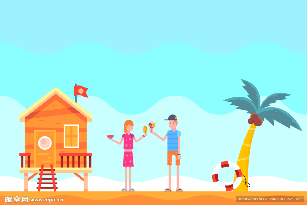 夏日沙滩背景