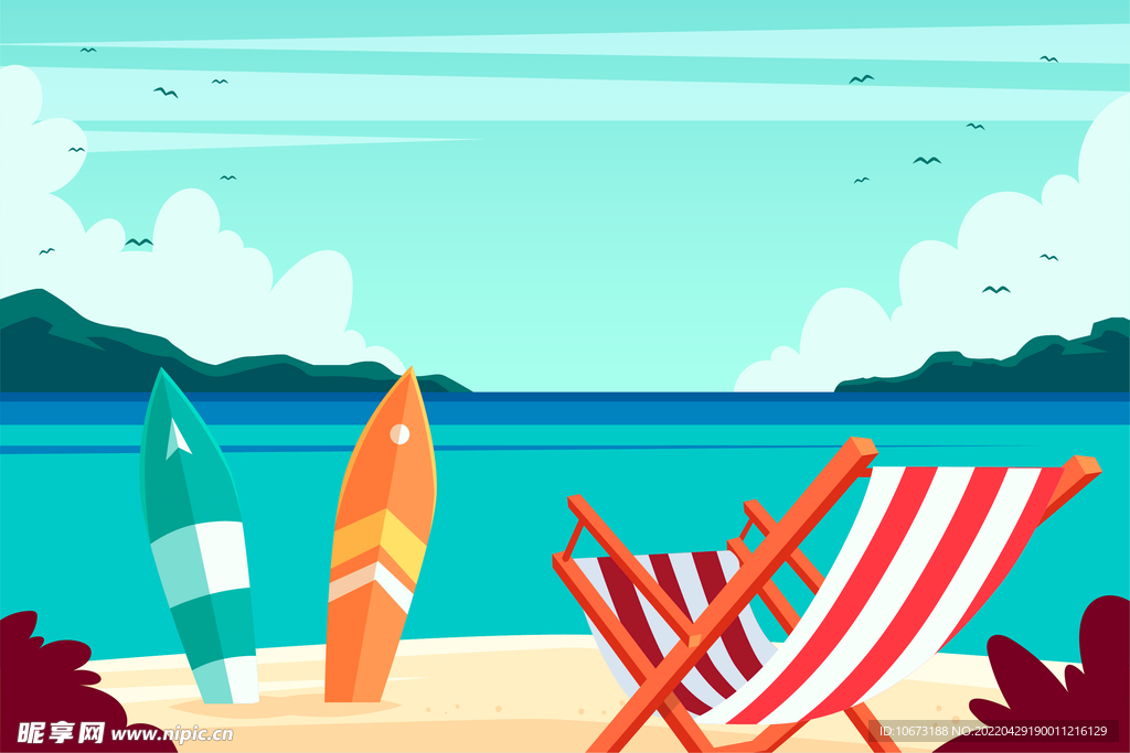 夏日沙滩背景
