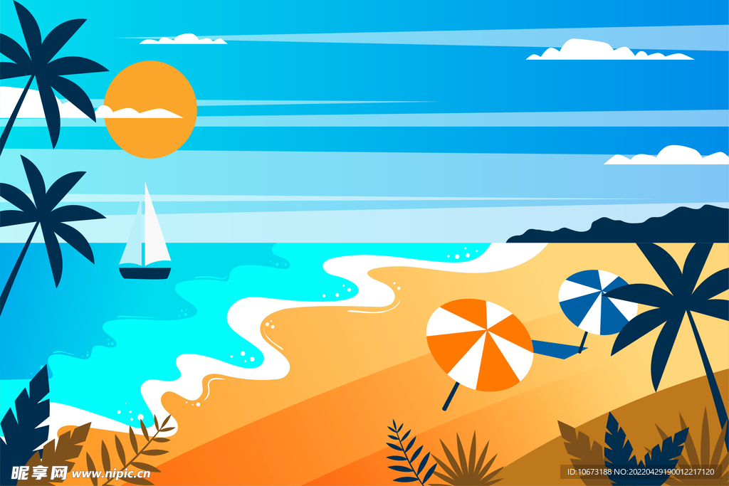 夏日沙滩背景