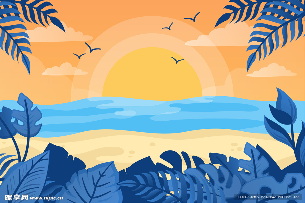 夏日沙滩背景