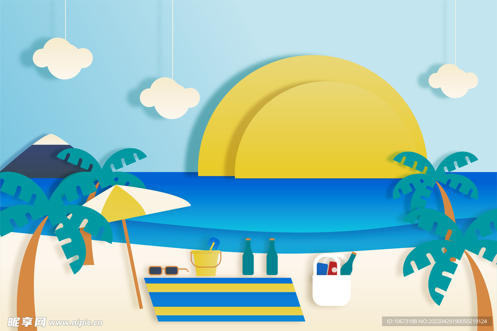 夏日沙滩背景