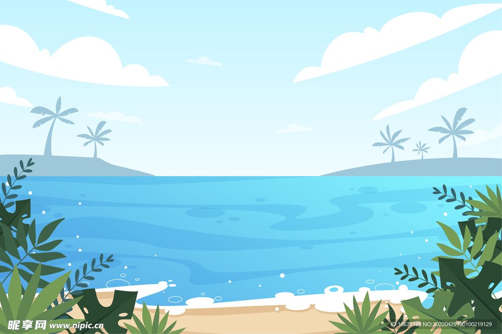 夏日沙滩背景