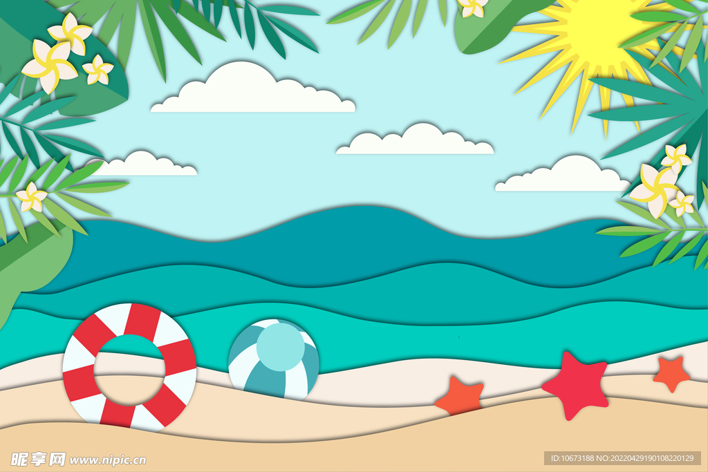夏日沙滩背景