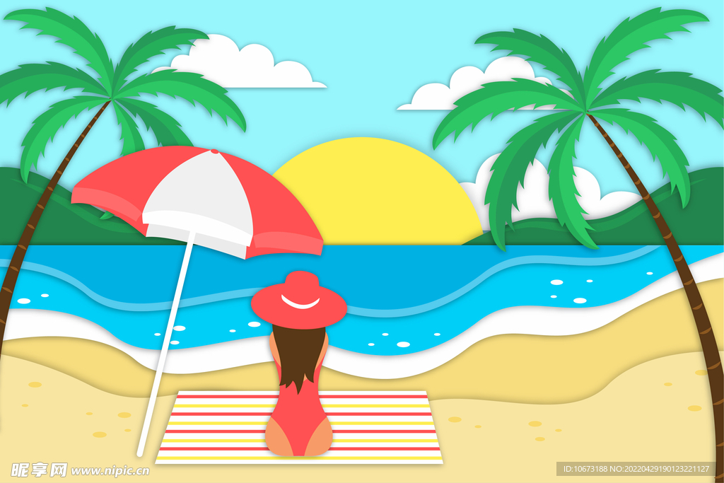 夏日沙滩背景