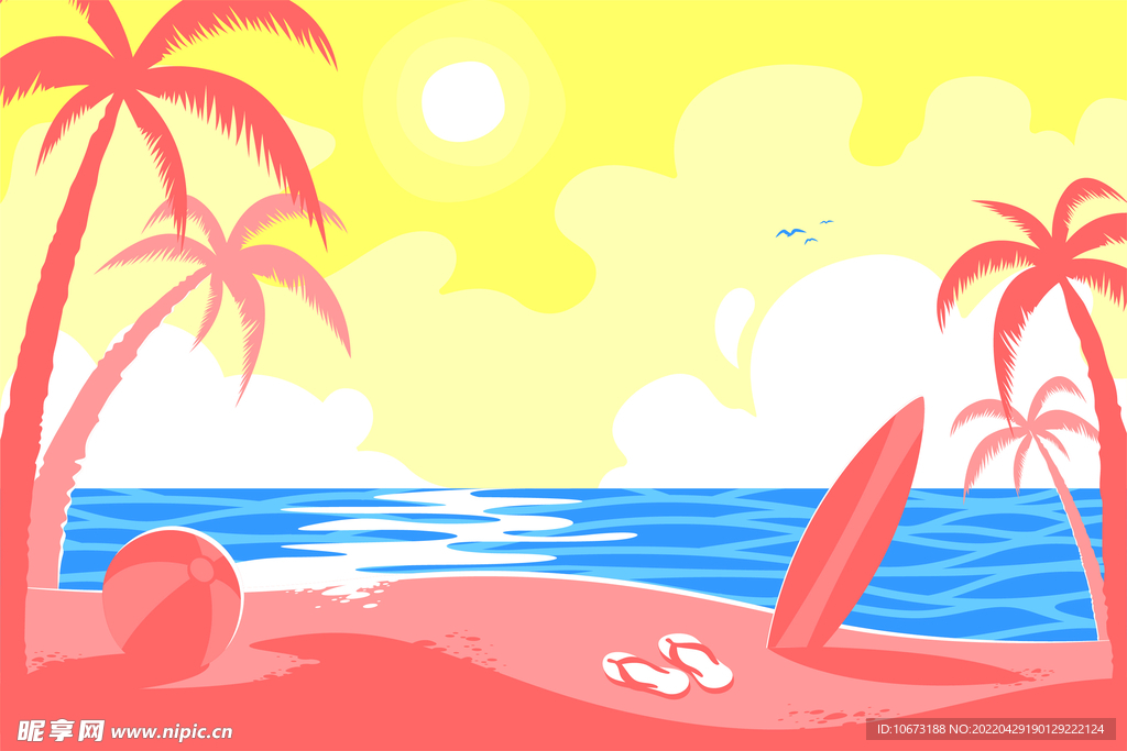 夏日沙滩背景