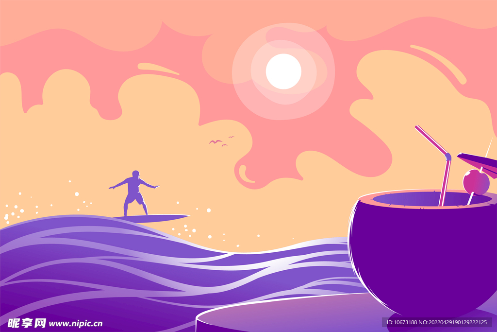 夏日沙滩背景