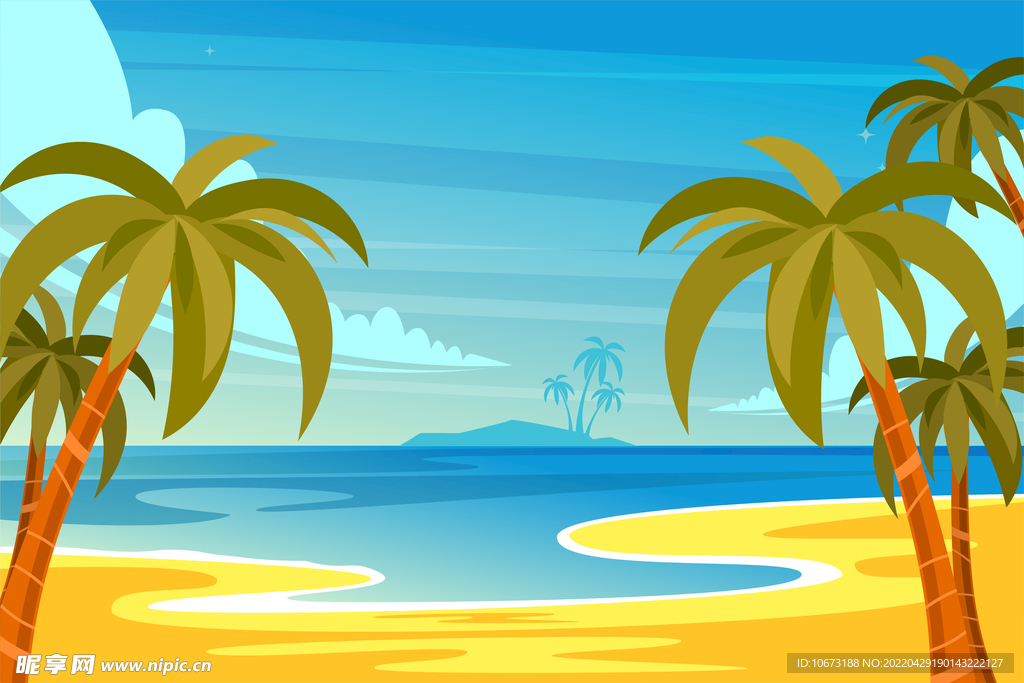 夏日沙滩背景