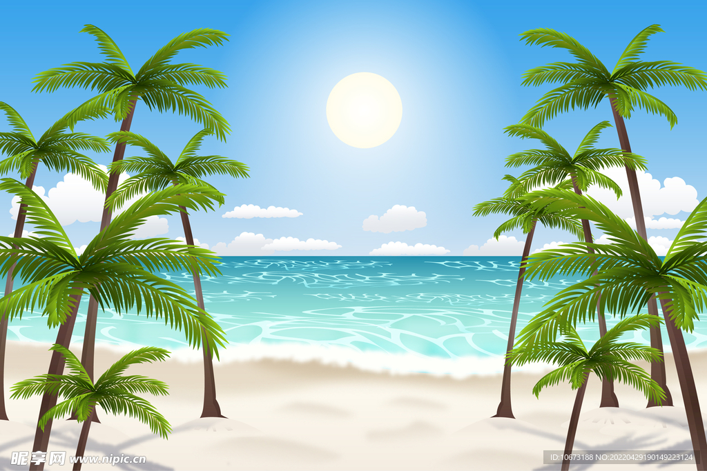 夏日沙滩背景