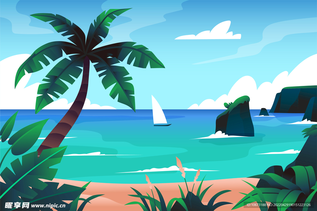 夏日沙滩背景
