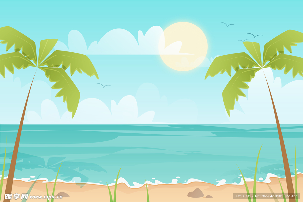 夏日沙滩背景