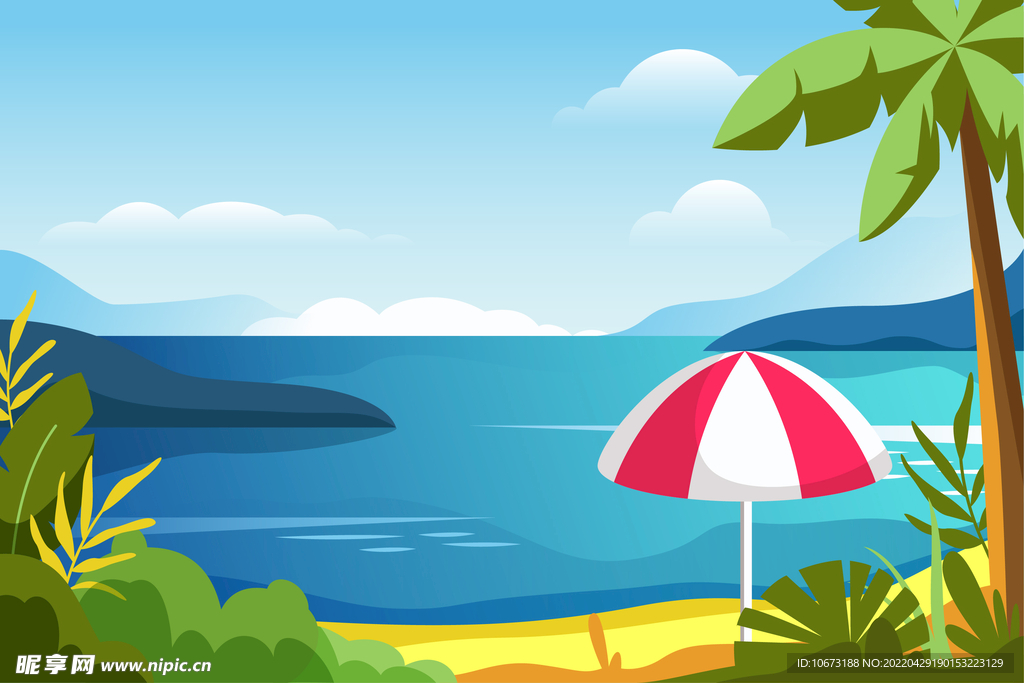 夏日沙滩背景
